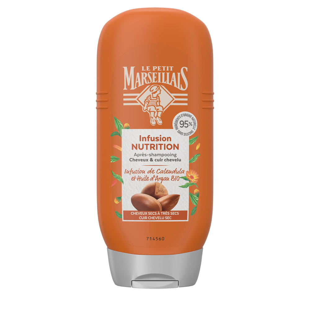 le petit marseillais Après-Shampooing Nutrition Infusion Calendula et Argan Bio - Le flacon de 200 ml Après-Shampooing