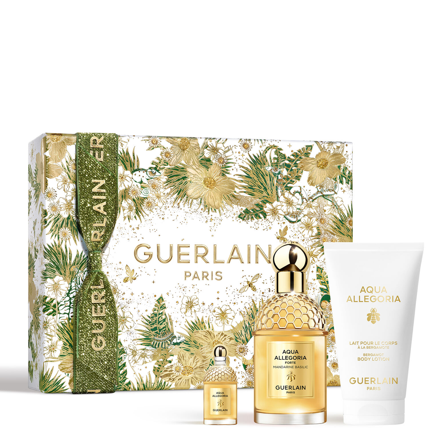 Guerlain AQUA ALLEGORIA Mandarine Basilic Forte Coffret Eau de Parfum 75ml et une Miniature 7,5ml + Lait Corps 75ml