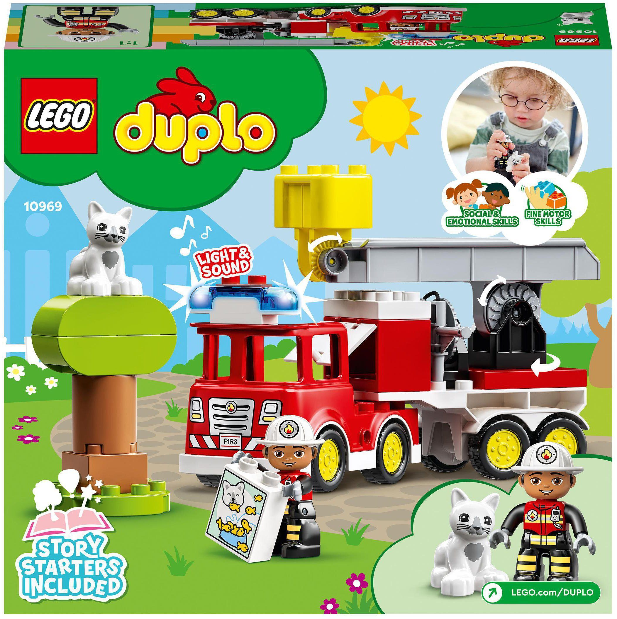 LEGO® Konstruktionsspielsteine Feuerwehrauto (10969), LEGO® DUPLO, (21 St), mit Sirene und Licht; Made in Europe
