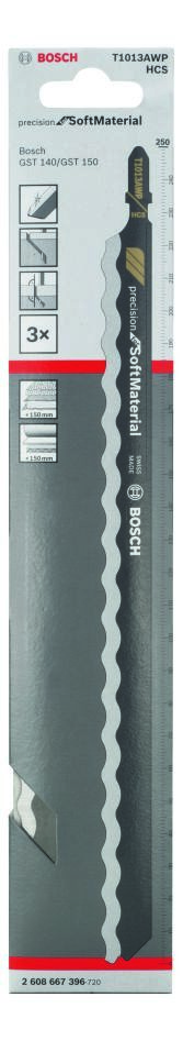 Bosch Blue Accessories 2608667396 Jigsaw Blade T 1013 AWP Precision for Soft Material