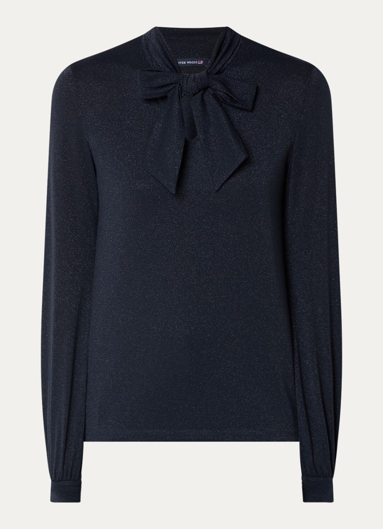 River Woods Top with lurex and bow collar
