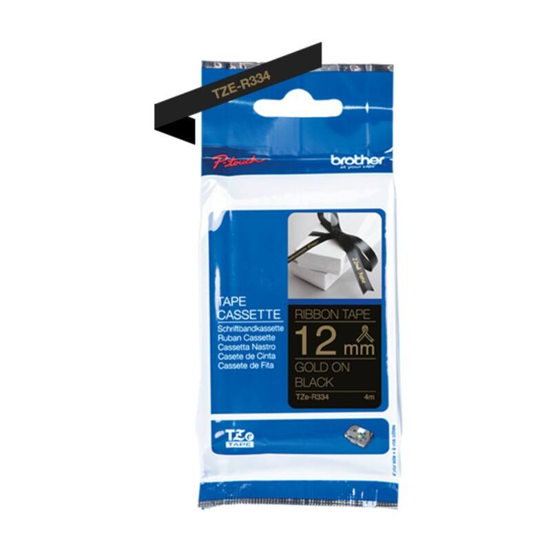 Druckerband Brother TZE-R334 Schwarz, Gold
