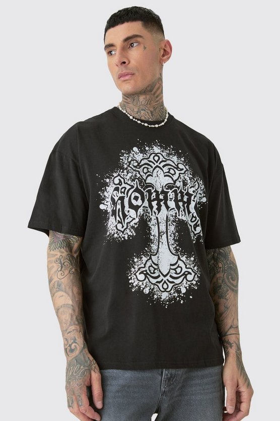 Tall Oversize T-Shirt mit Homme Print