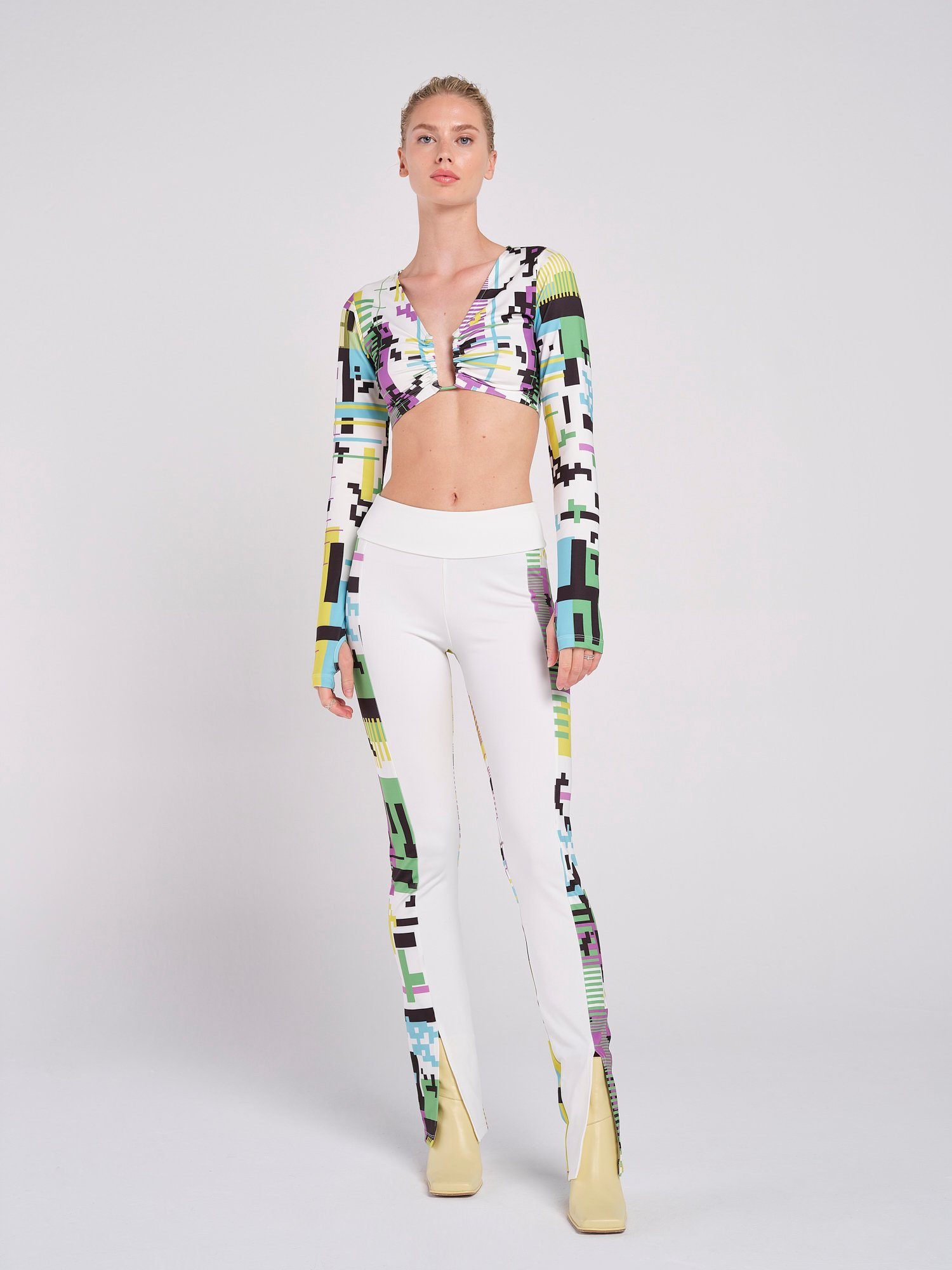 Rockupy Leggings Leggings in Pixel Art Pearl Teilungsnaht mit PixelMuster