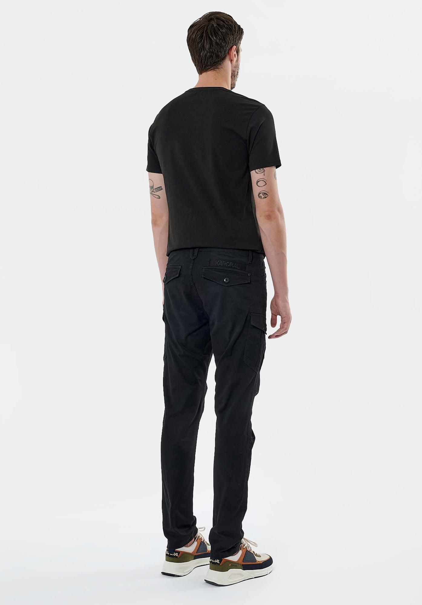KALIS  Jean relaxed straight noir homme