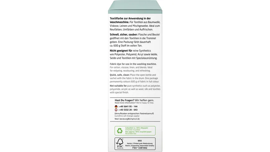 simplicol Textilfarbe Intensiv Mint-Petrol 150 ml