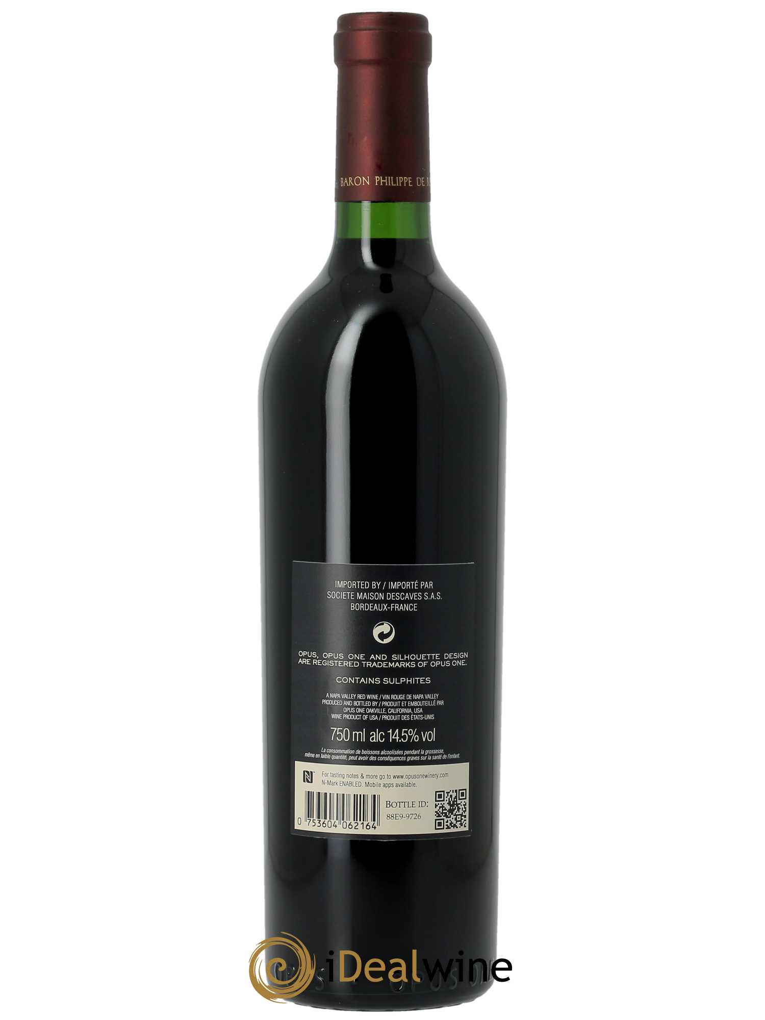 Napa Valley Opus One Robert Mondavi  2016 - Lot de 1 Bouteille