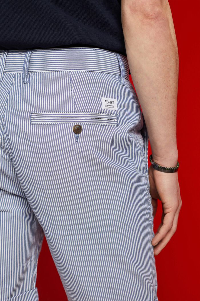 Gestreifte Chino-Shorts, 100 % Baumwolle