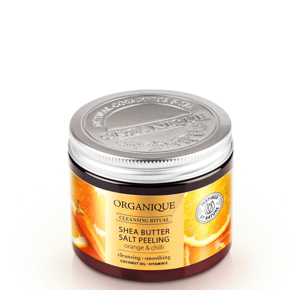 organique cosmetics Gommage au sel et au beurre de karité àl’orange & au piment Gommage corporel
