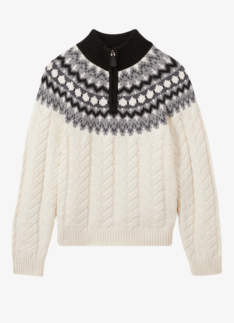 Reiss Colorado cable-knit sweater in wool blend with graphic print