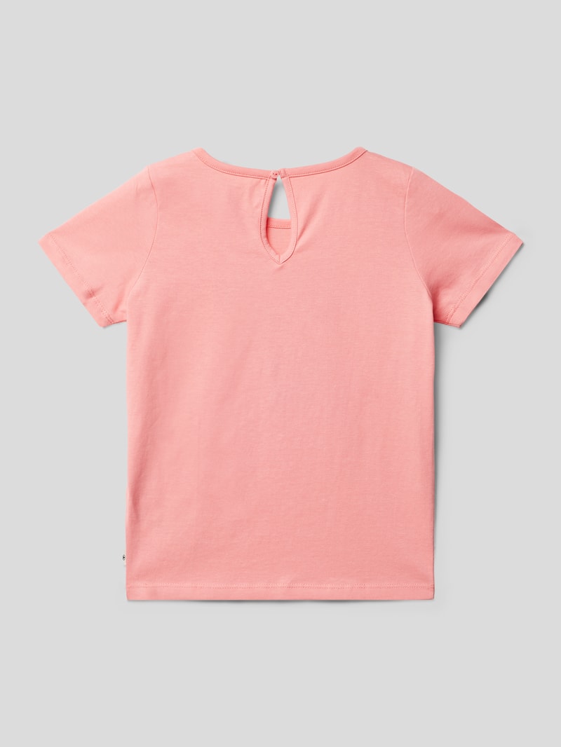 T-Shirt mit Motiv-Print in koralle