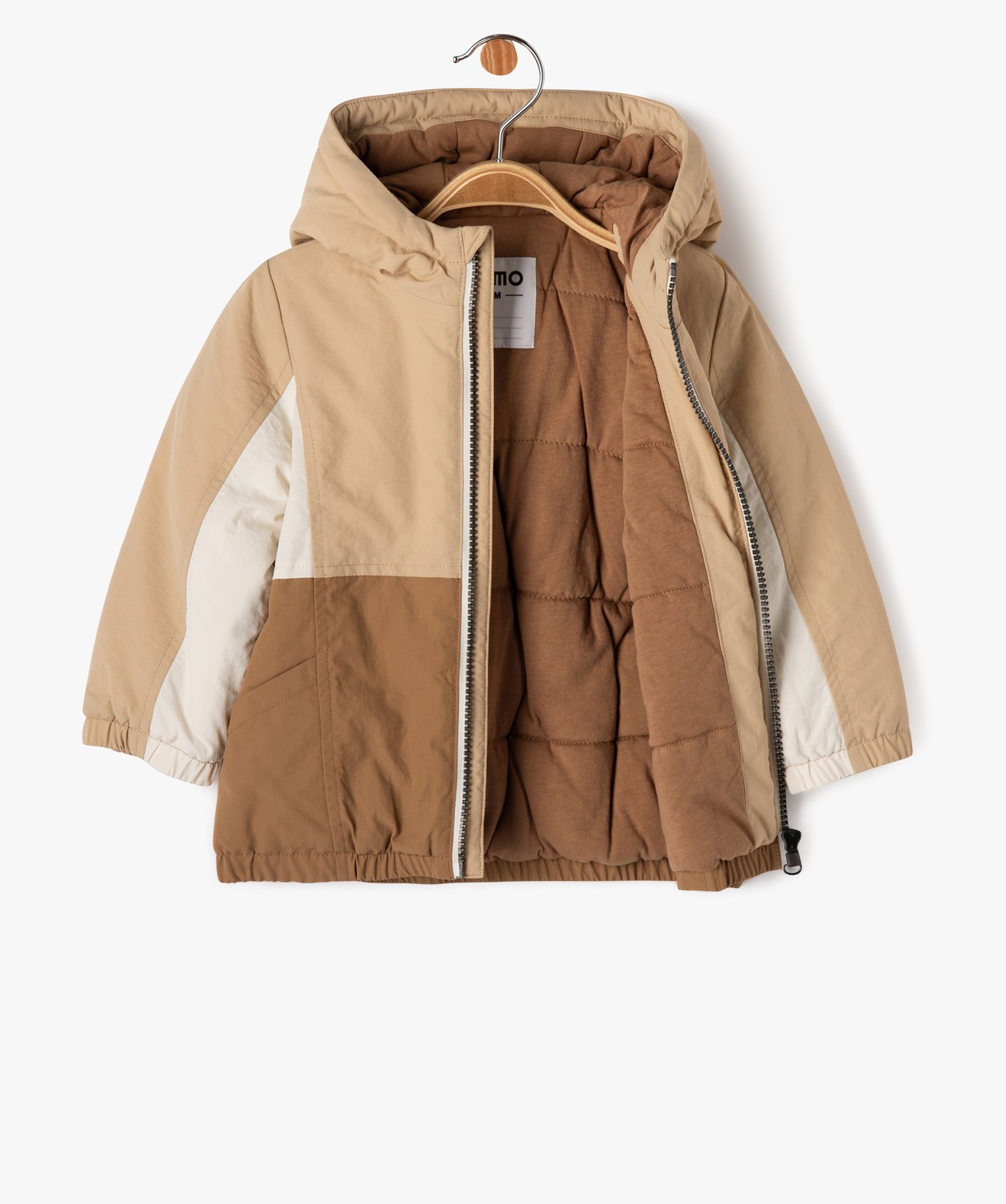 Blouson à capuche multicolore bébé Garçon beige | GEMO