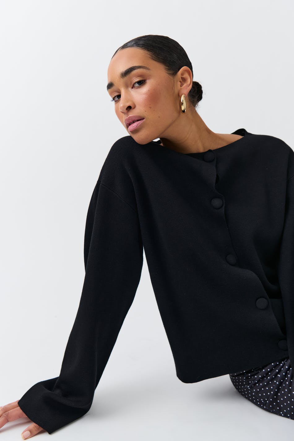 Jacquard knitted cardigan