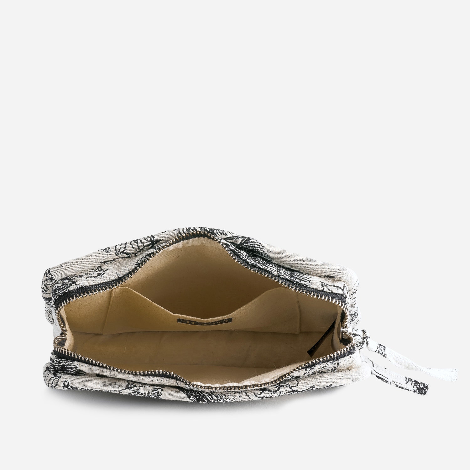 Pochette noire jacquard à motif jungle