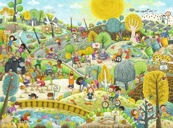 Kinderpuzzle ab 8 Jahren - Wir schützen unsere Erde! - 200 Teile