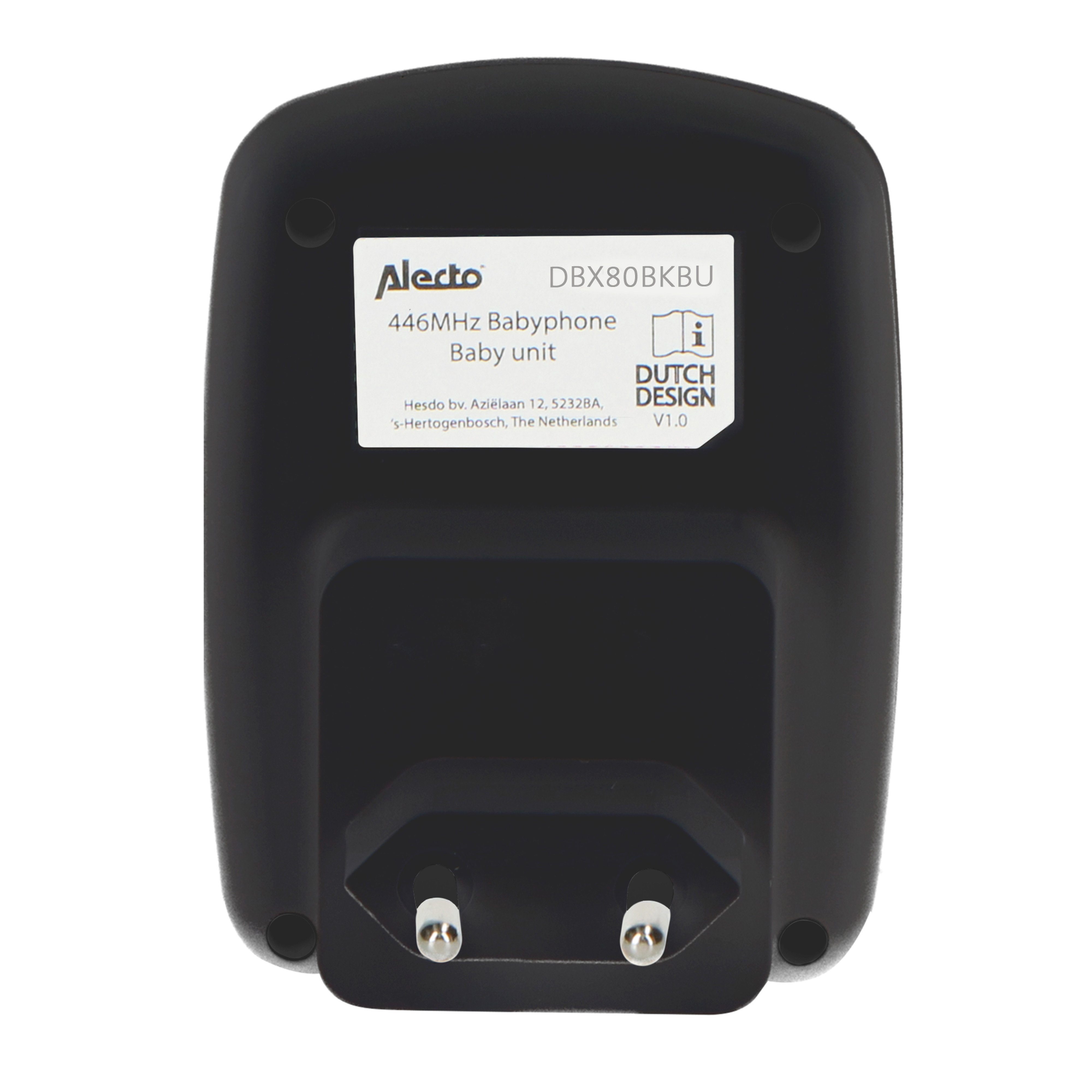 Alecto Babyphone DBX80BKBU, Reichweite von bis zu 3.000 Metern, schwarz