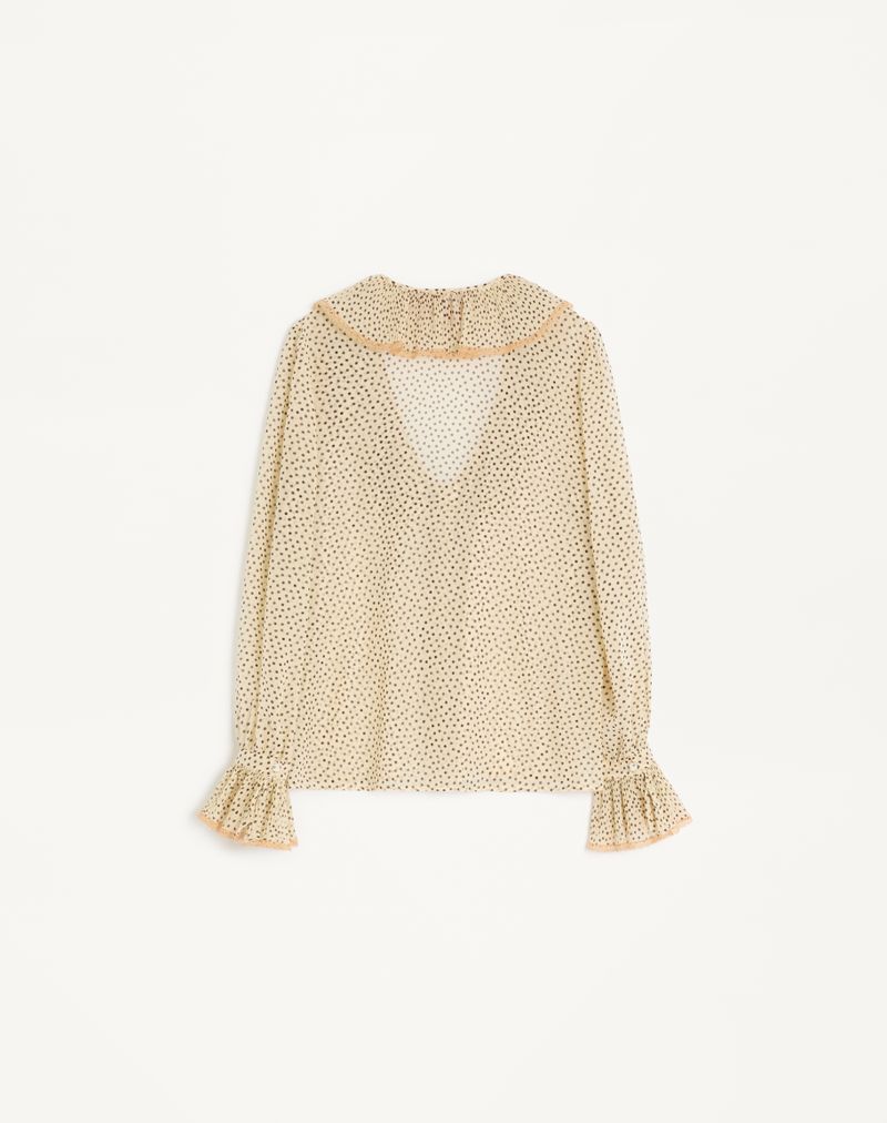 Camisa Georgette Light com Estampa Plus-de-pois