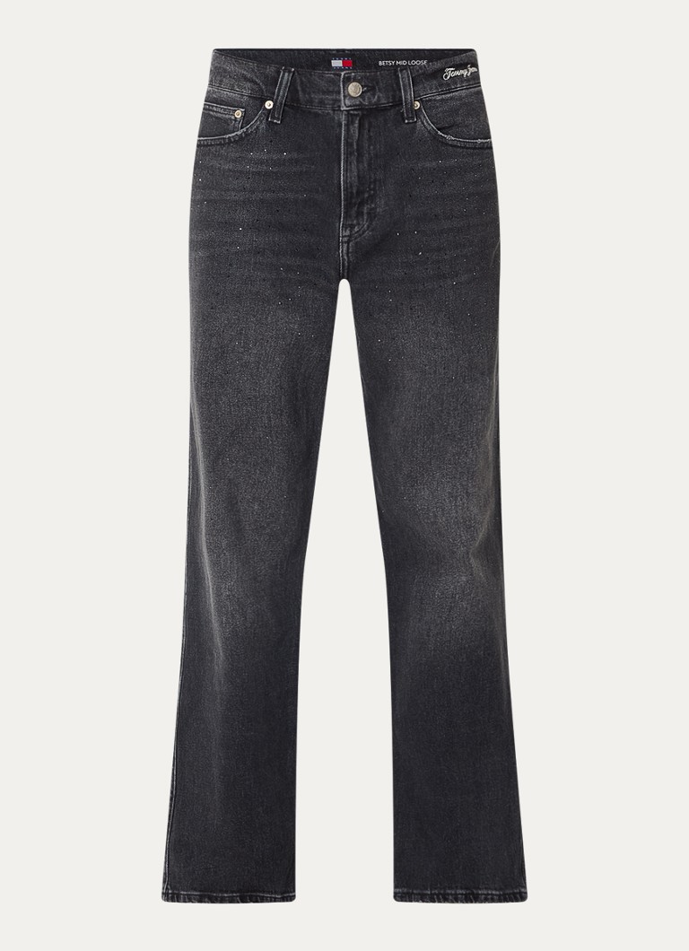 Tommy Hilfiger Betsy high waist loose fit jeans with colored wash and rhinestones