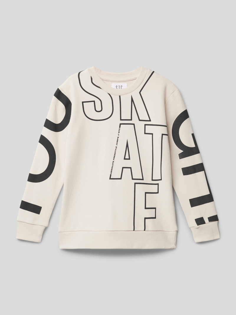Sweatshirt mit Statement-Print in weiß