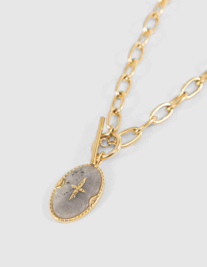 Collier chaînette médaillon avec croix Femme