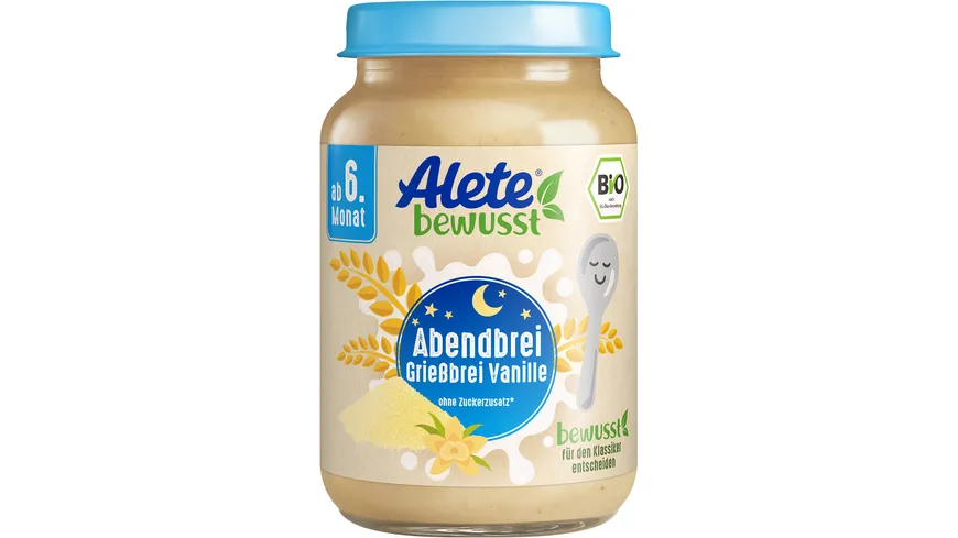 ALETE Bio Abendbrei Grießbrei Vanille ab 6. Monat 190 g
