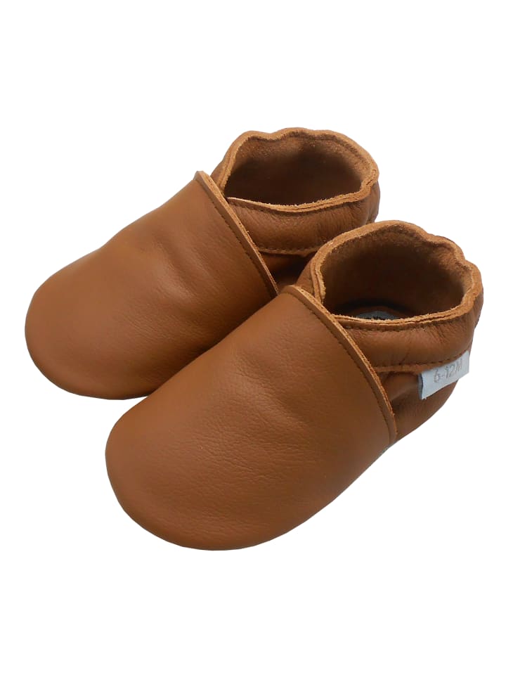 Yalion Baby Leder-Krabbelschuhe in Braun günstig kaufen