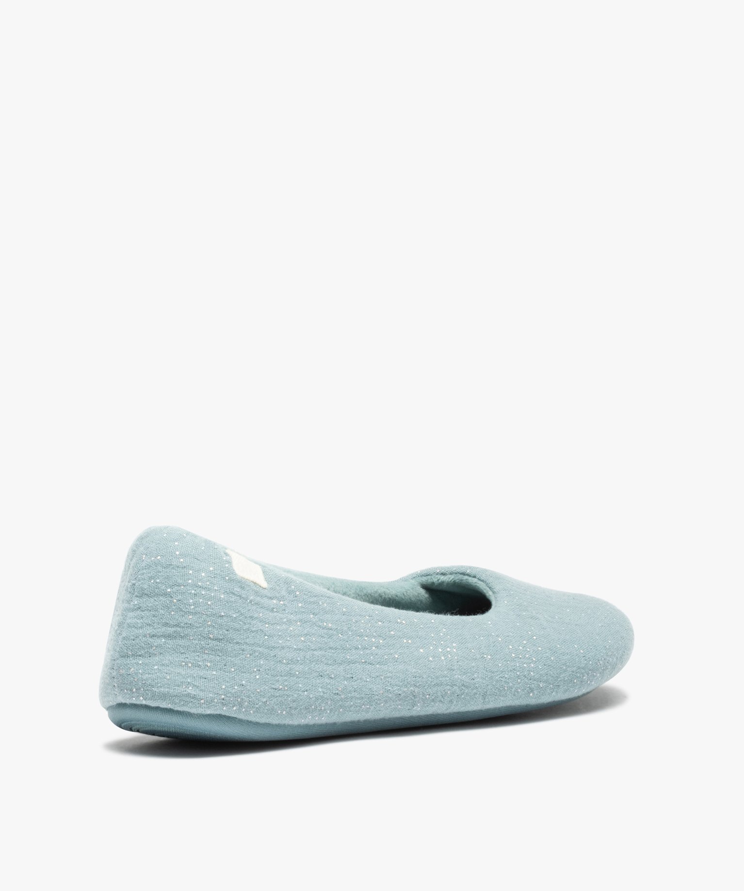 Chaussons femme ballerines en mousseline pailletée - Dim bleu | GEMO