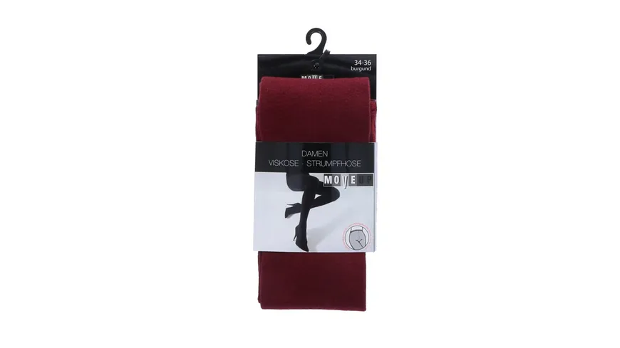 MOVE UP Damen Strumpfhose Viskose burgund
