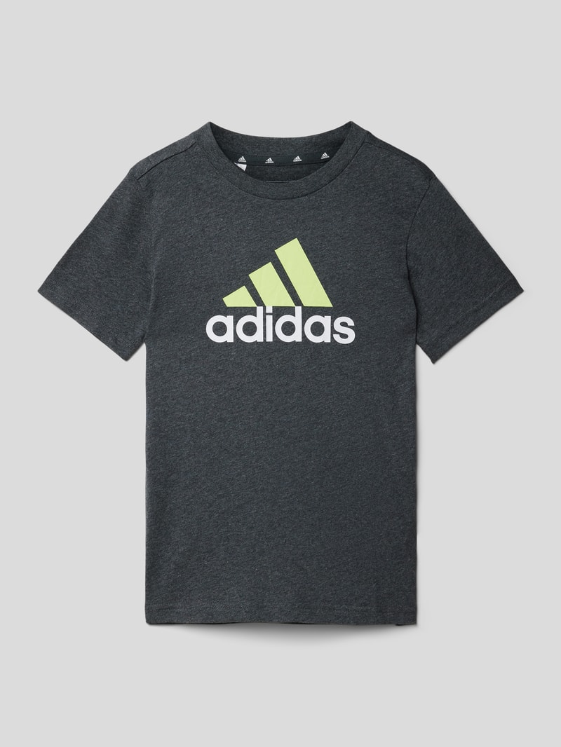 T-Shirt mit Label-Print in graphit