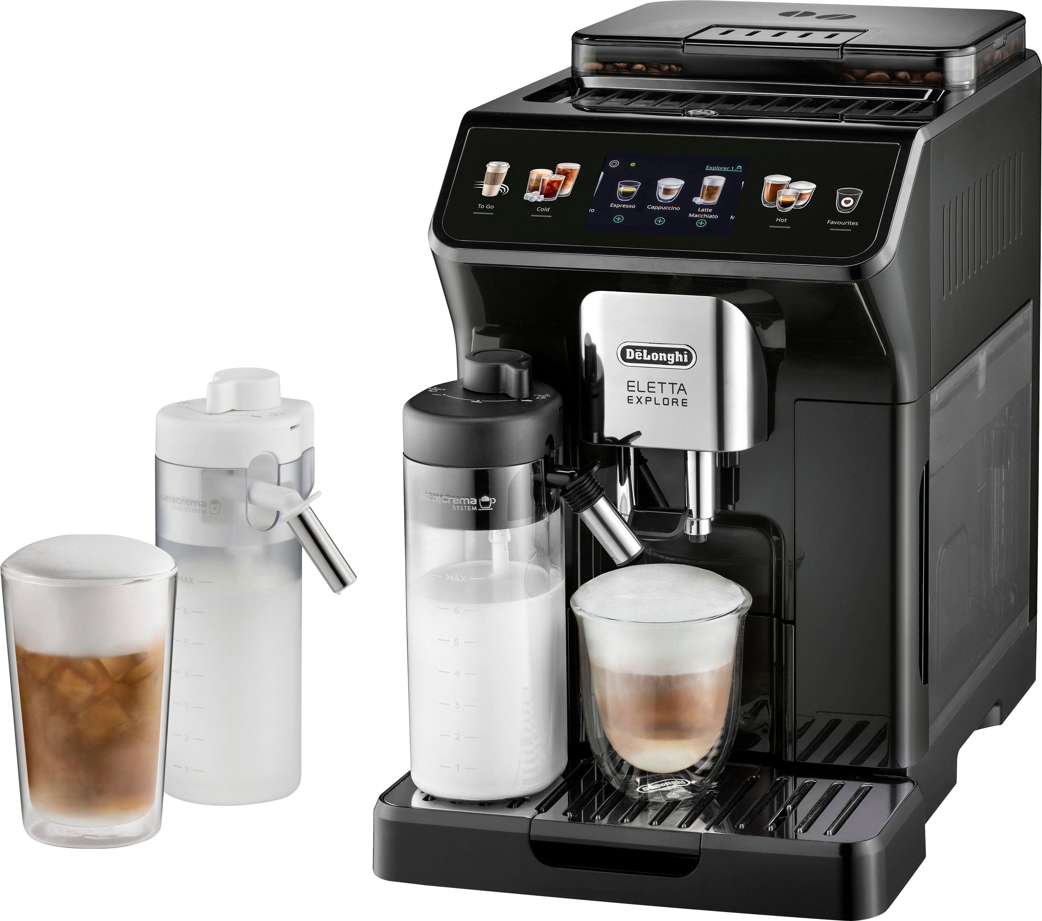 De'Longhi Kaffeevollautomat Eletta Explore ECAM 450.55 G, Grau, inkl. Pflegeset im Wert von € 31,99 UVP