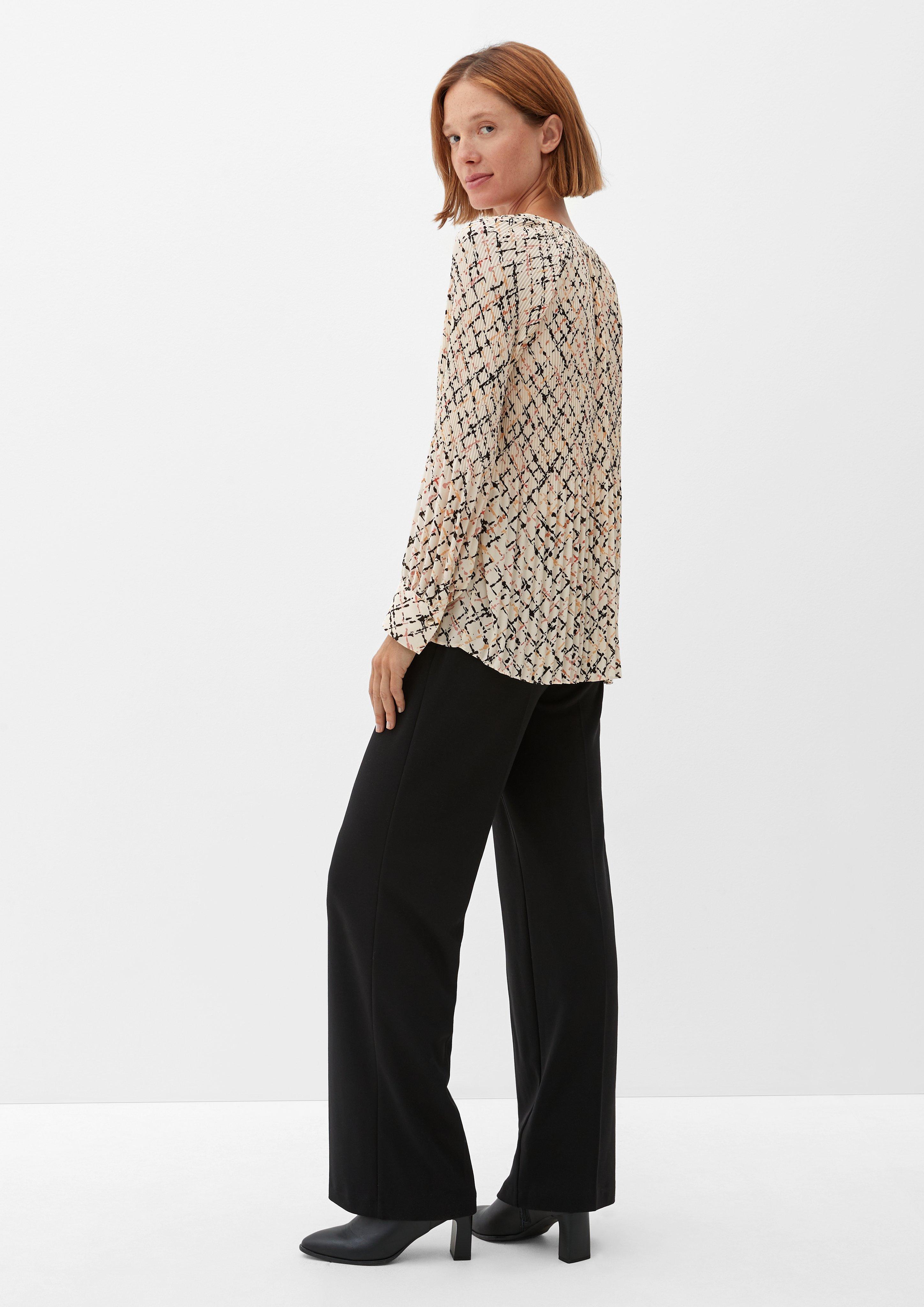 Plissée-Bluse mit Print  2121787-02A3