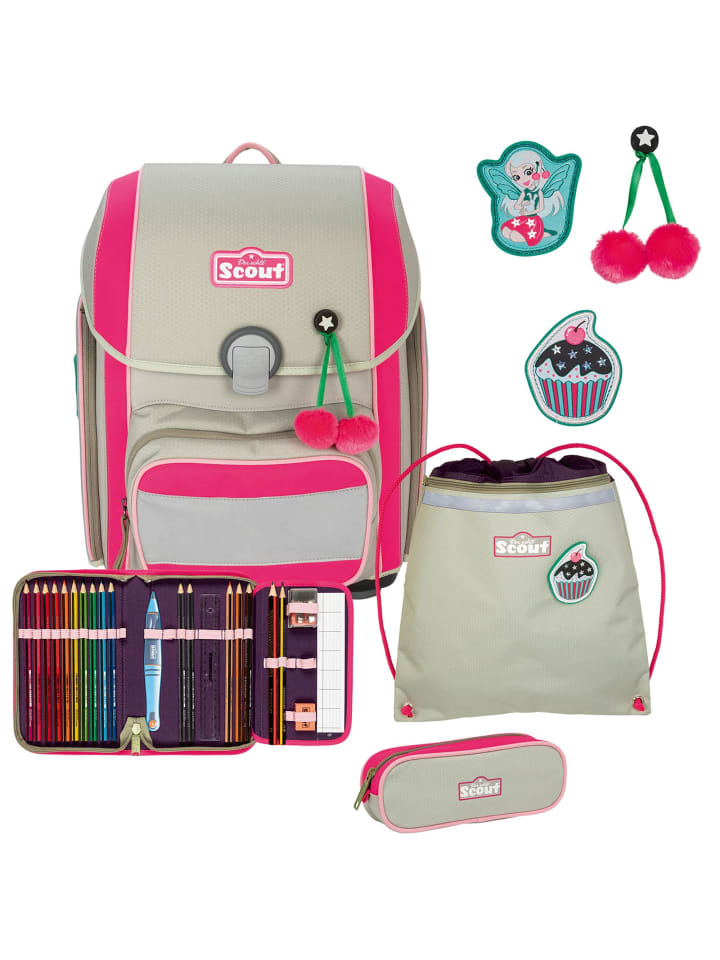 Scout Genius Schulranzen-Set 4tlg. in pink cherry günstig kaufen onesize