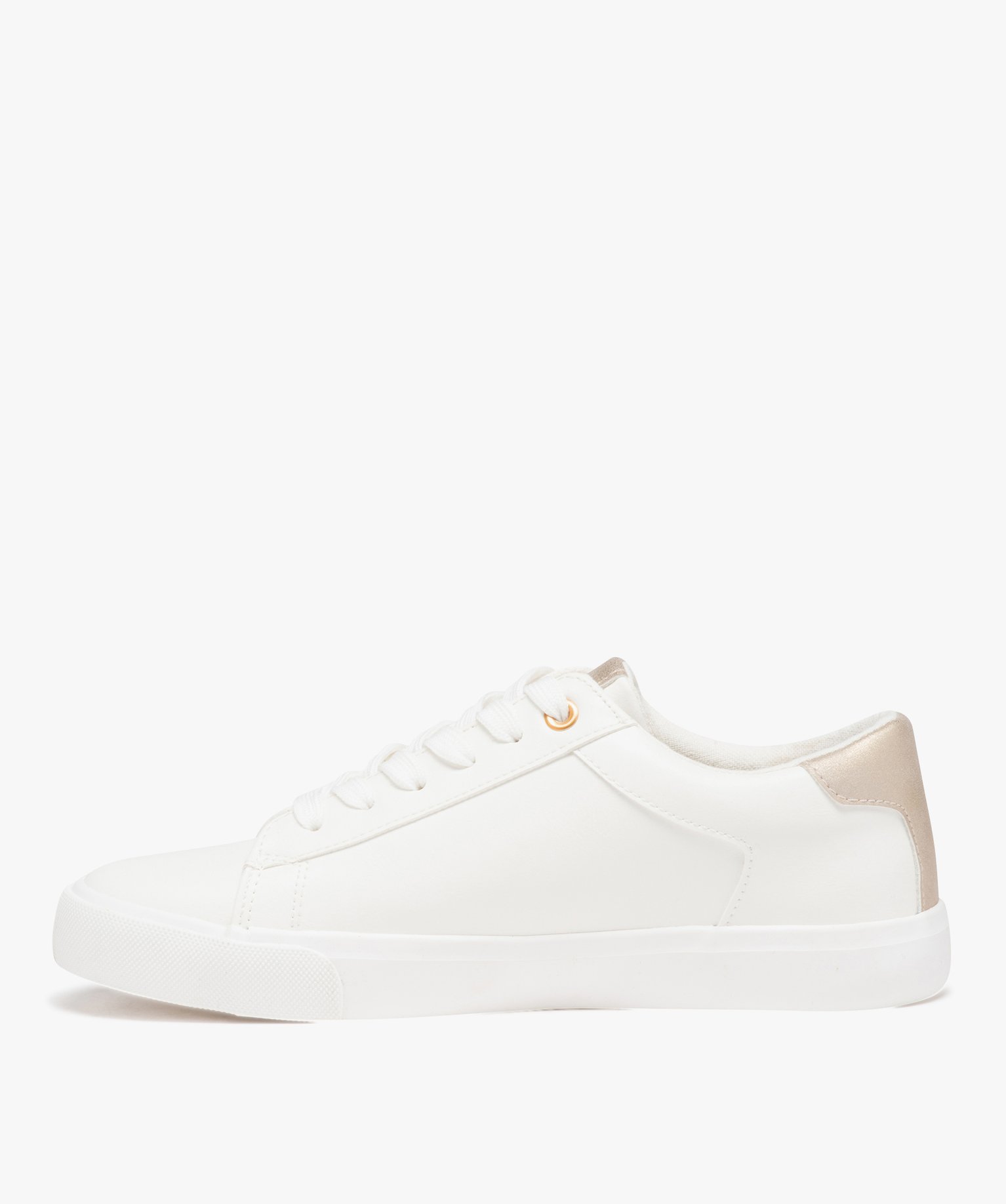 Baskets à détails dorés femme blanc | GEMO