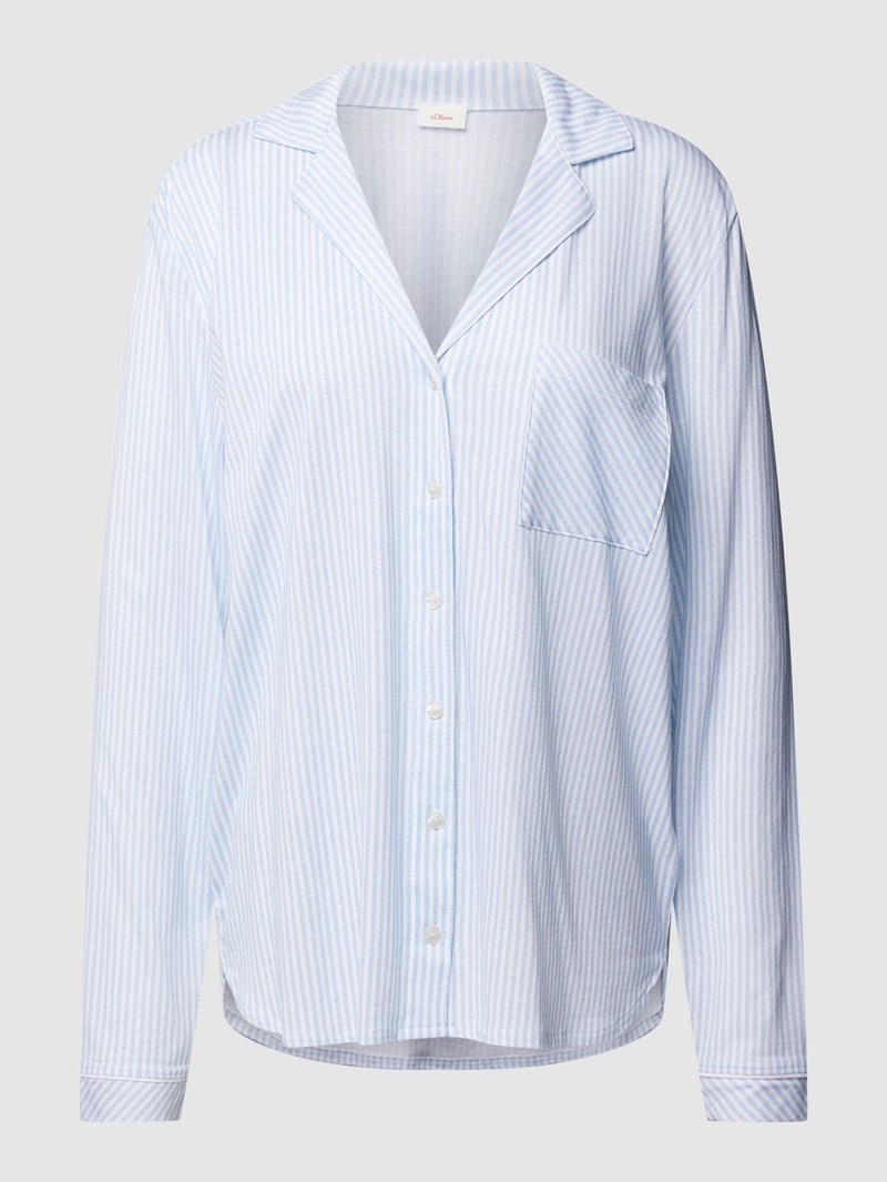 Pyjama-Oberteil mit Streifenmuster Modell 'Everyday' in blau