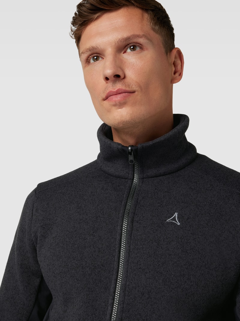 Jacke mit Label-Stitching Modell 'OBERAU' in schwarz