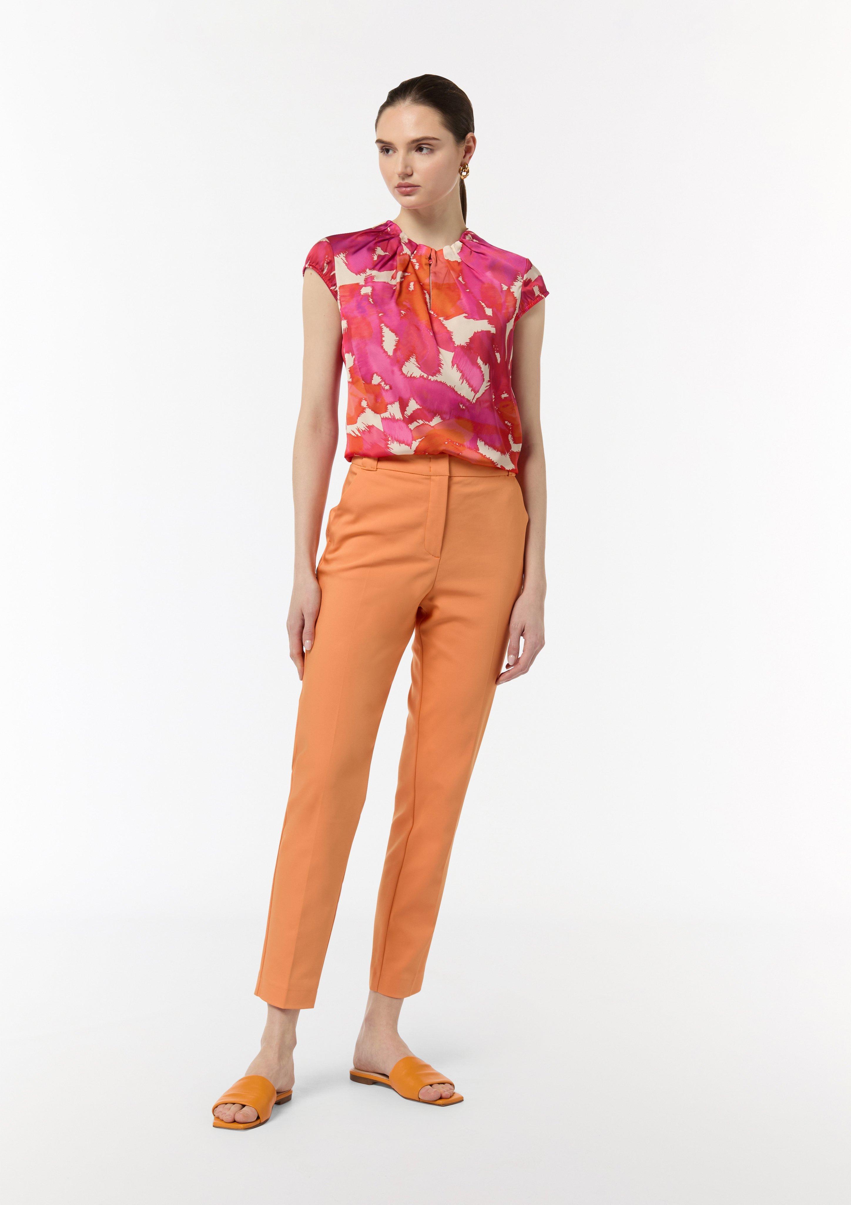 Drapierte Satinbluse - pink