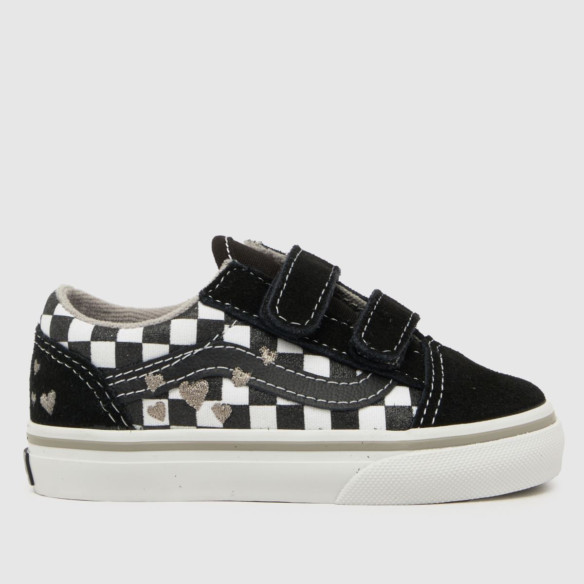 Vans fekete és ezüst old skool v lány kisgyermek tornacipő