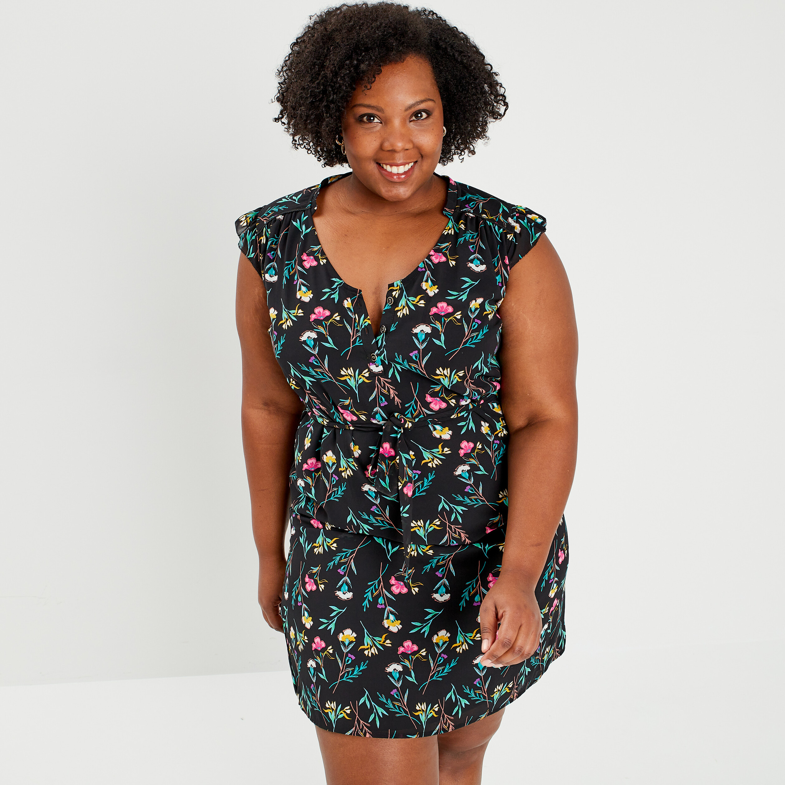 Robe droite sans manches noir femme grande taille | La Halle