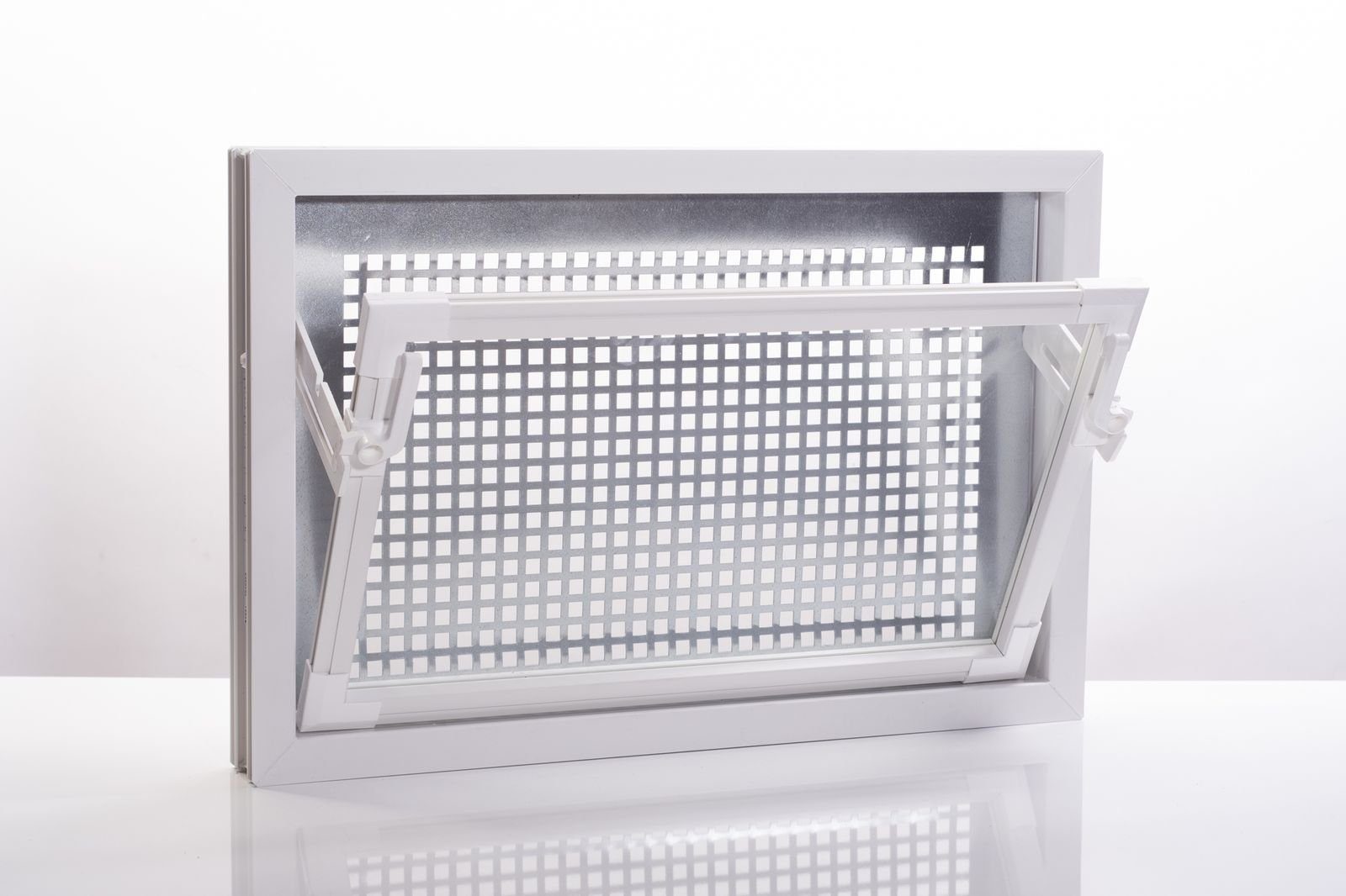 ACO Severin Ahlmann GmbH & Co. KG Kellerfenster ACO 60x50cm Nebenraumfenster Einfachglas + Schutzgitter Kellerfenster Fenster weiß, inkl. Schutzgitter mit einfacher Montage