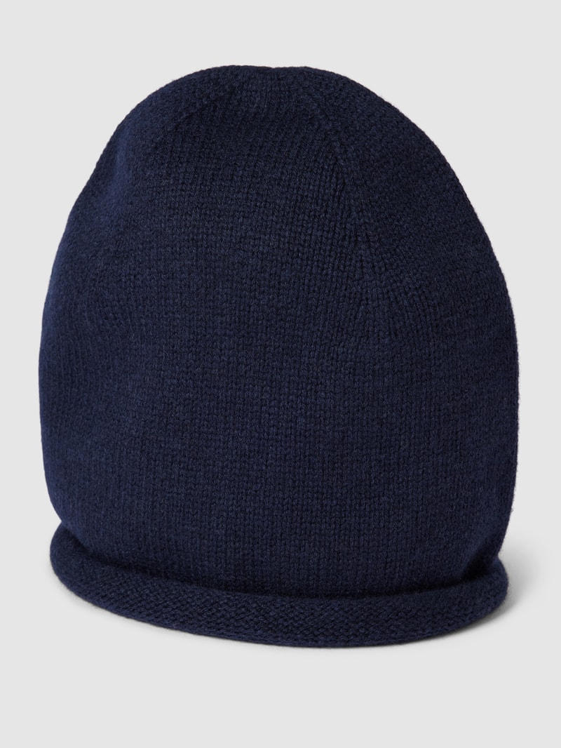 Beanie mit Kaschmir-Anteil in marineblau
