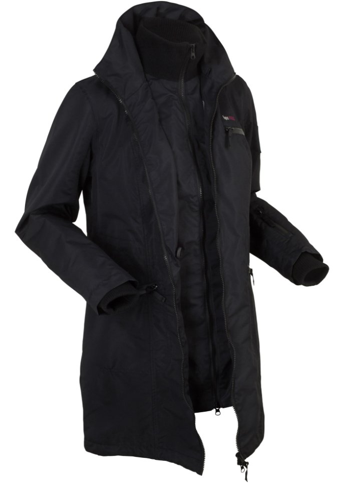 Funktions-Outdoor-Kurzmantel mit Kapuze, 2 in 1-Optik