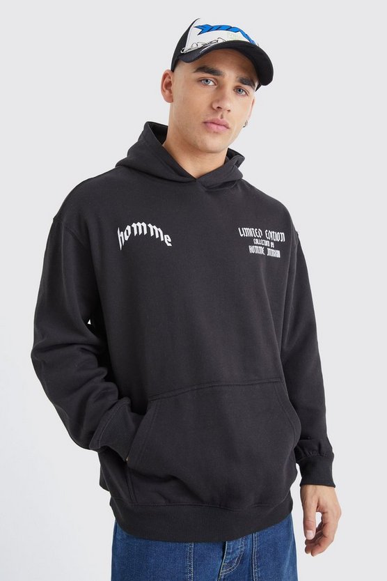 Oversize Hoodie mit Homme Totenkopf-Print