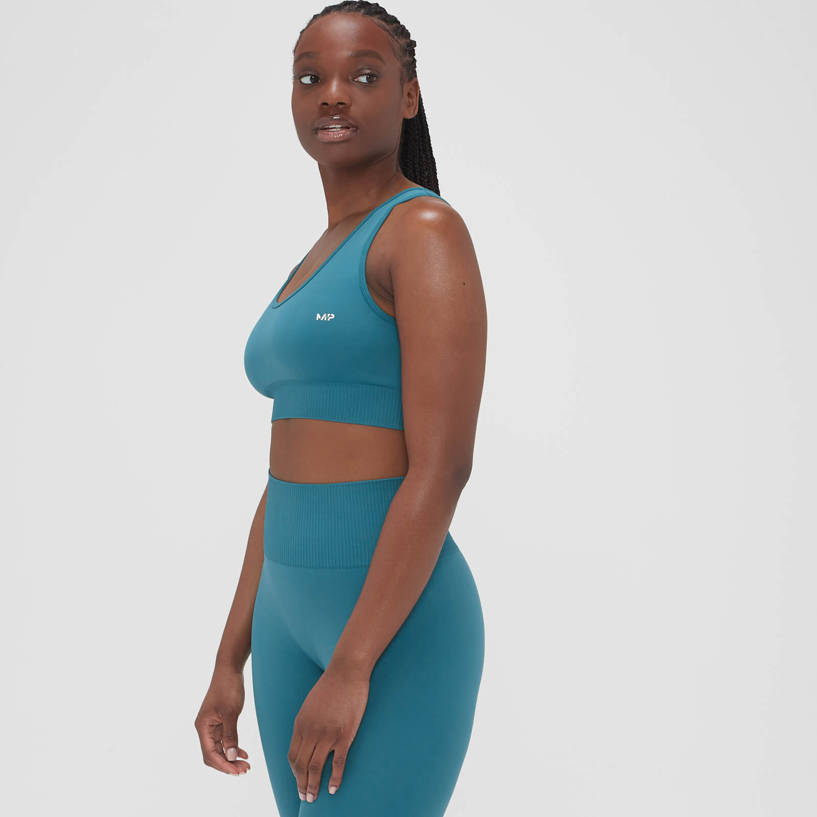 Brassière de sport sans coutures MP Composure pour femmes – Bleu sarcelle