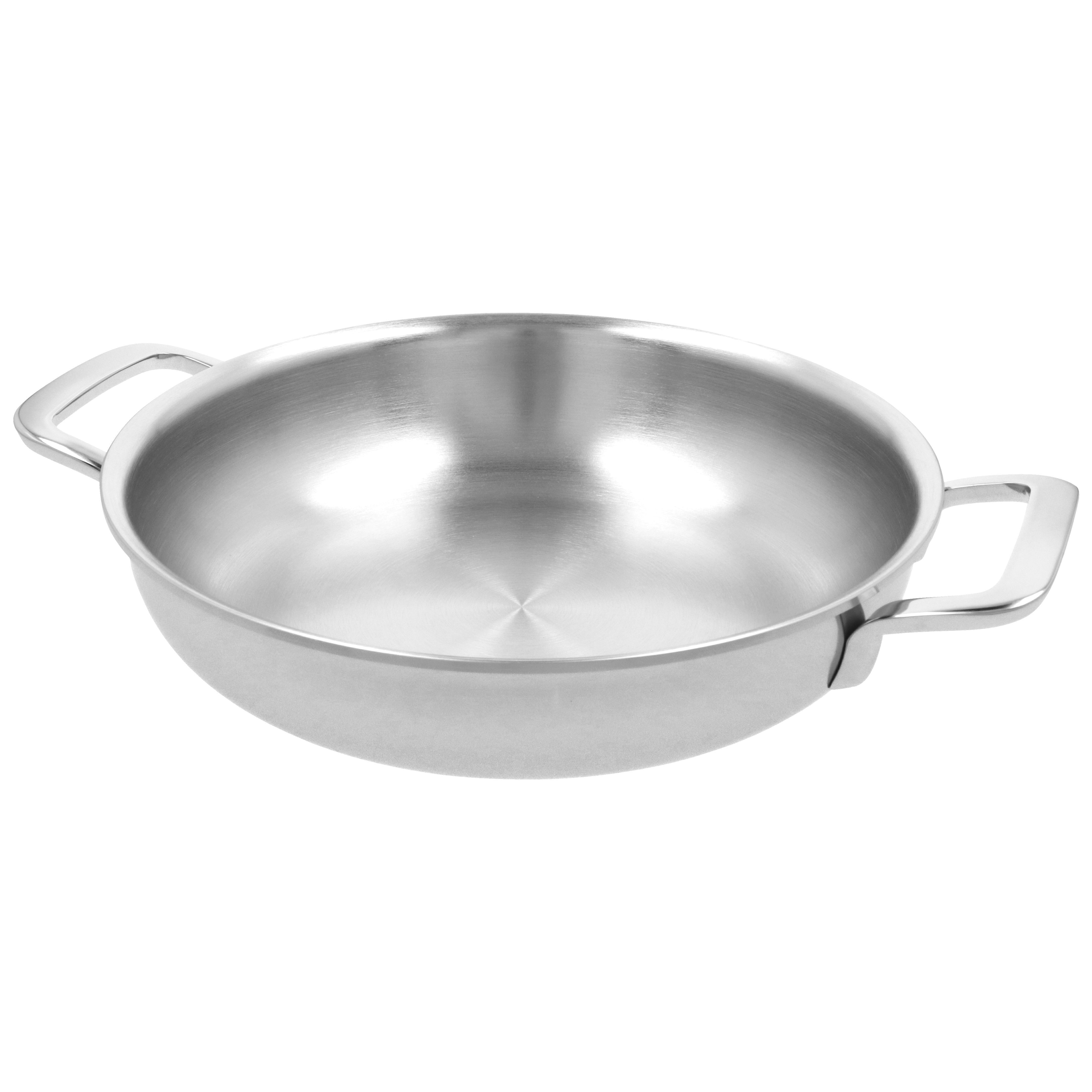 Bratpfanne mit 2 Griffen 24 cm, 18/10 Edelstahl, Silber