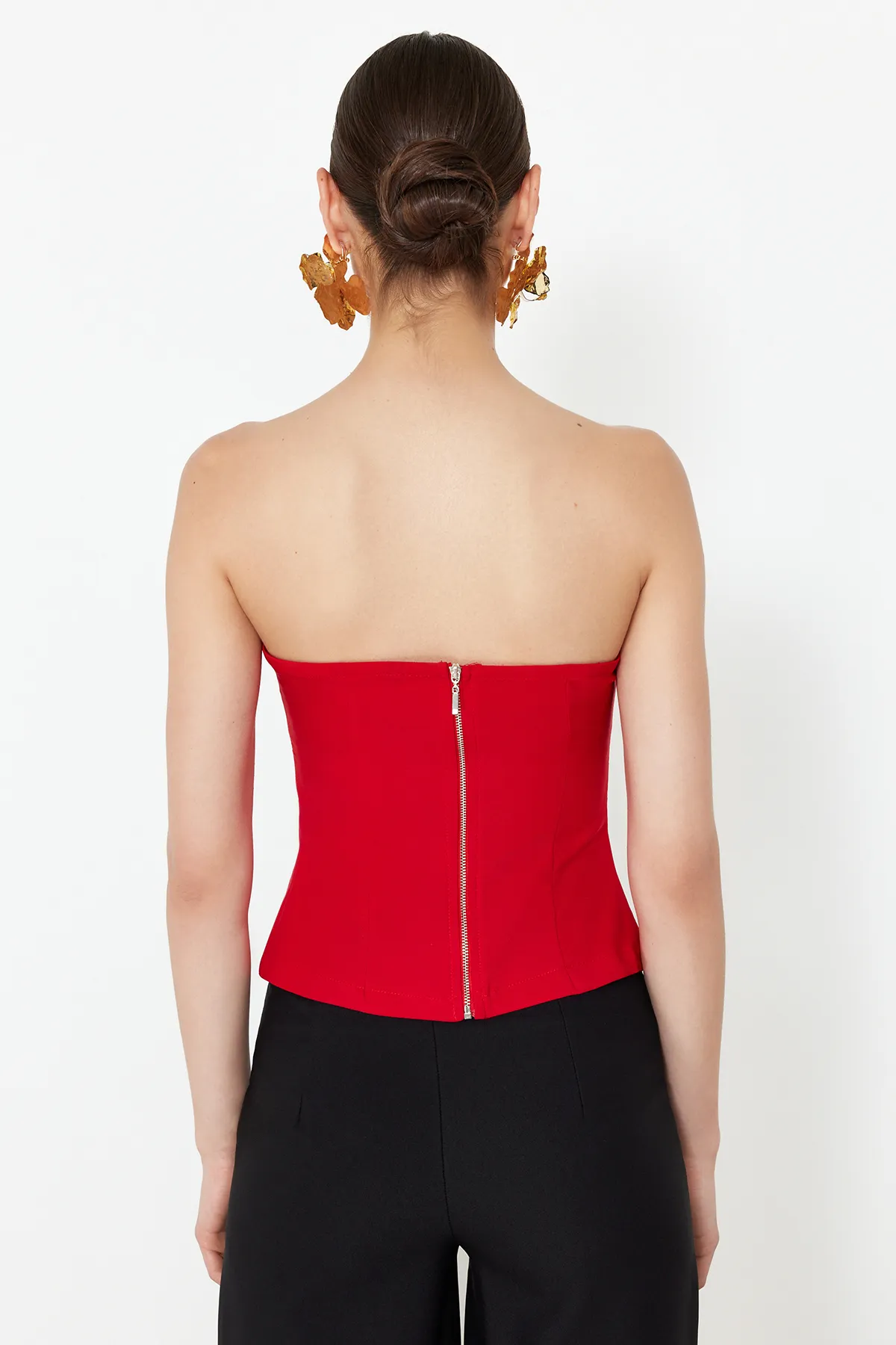Trendyol Collection  Rotes gewebtes Body-Sitting-Bustier TPRSS24BZ00008
