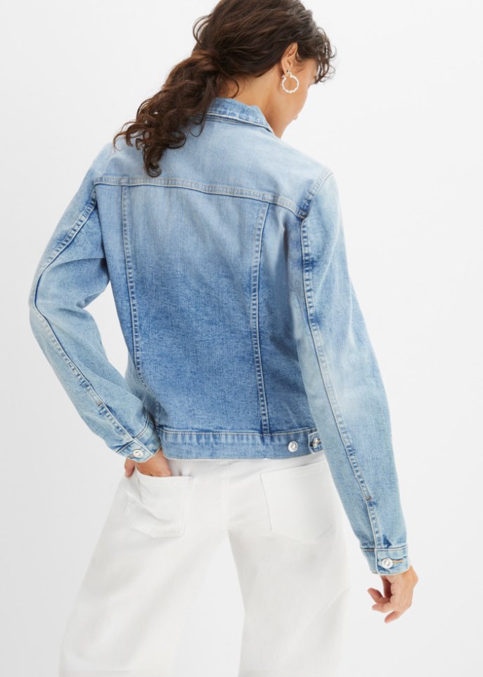 Jeansjacke mit Strass-Applikation