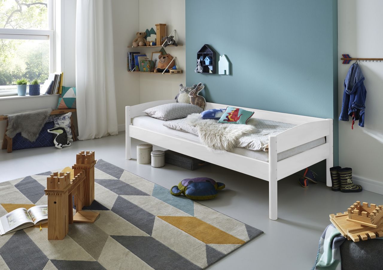 Relita Einzelbett MICHELLE 90x200 cm Buche massiv weiß lackiert