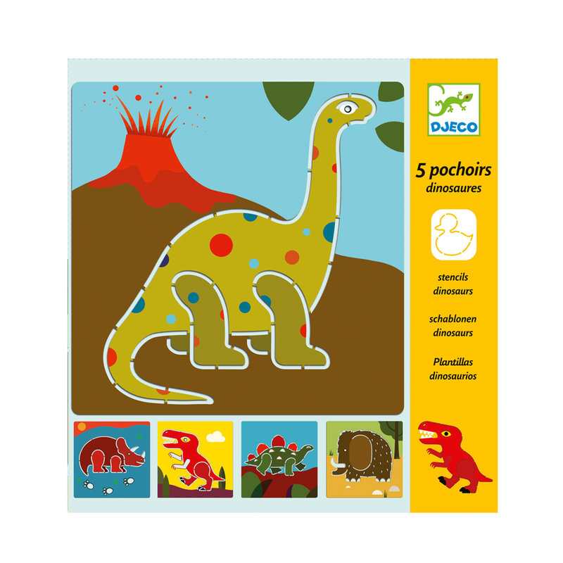 5 pochoirs dinosaures Djeco
