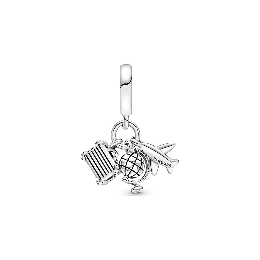 Pandora Charm Moments Flugzeug, Globus und Koffer