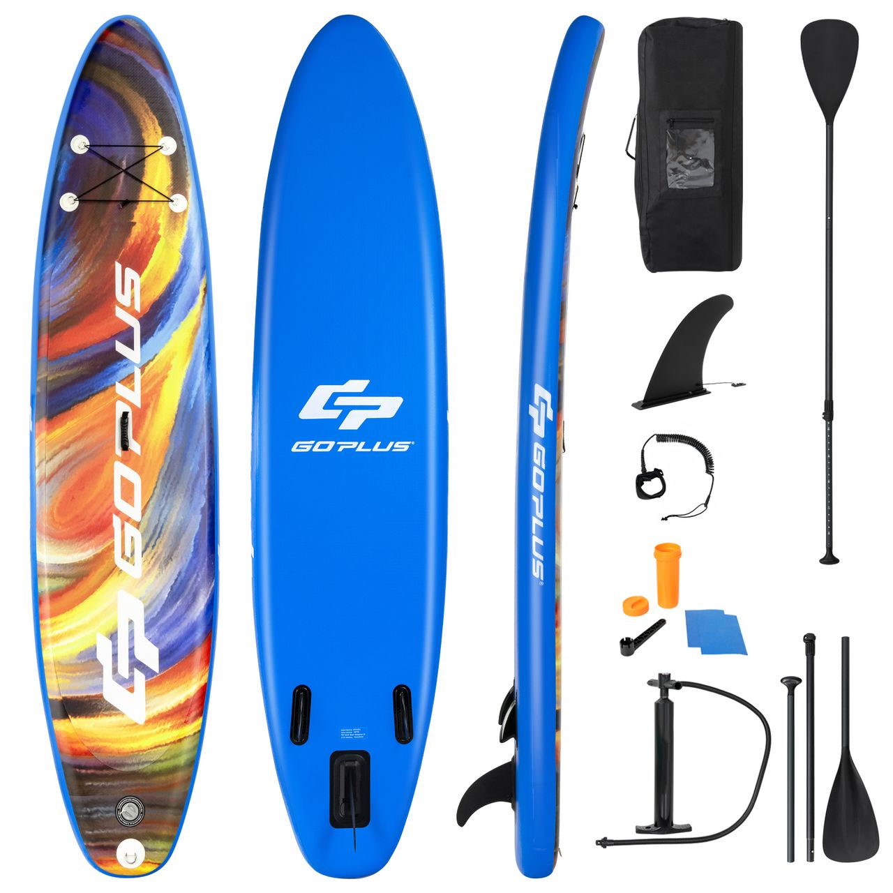 Costway 335 x 76 x 15cm Aufblasbares Stand Up Paddling Board, mit Paddel